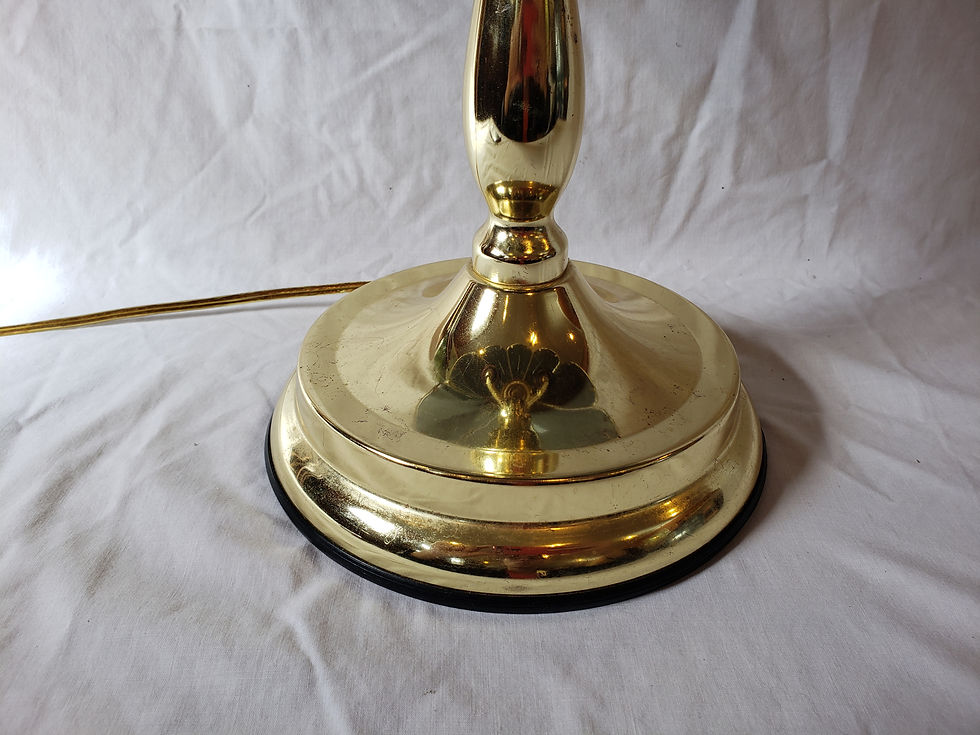 Thumbnail: Brass Colored Table Lamp with Smoked Glass Shade