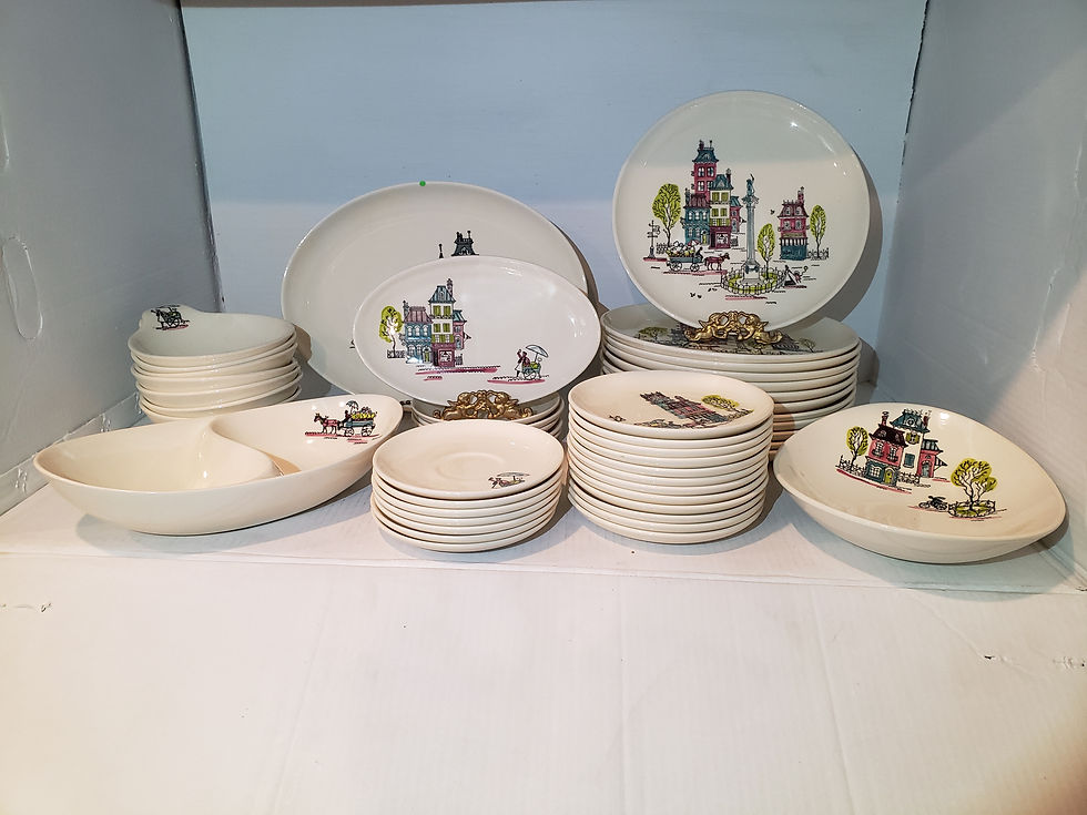 Thumbnail: Poppytrail by Metlox Street Scene Plates, Platters, Saucers, Bowls