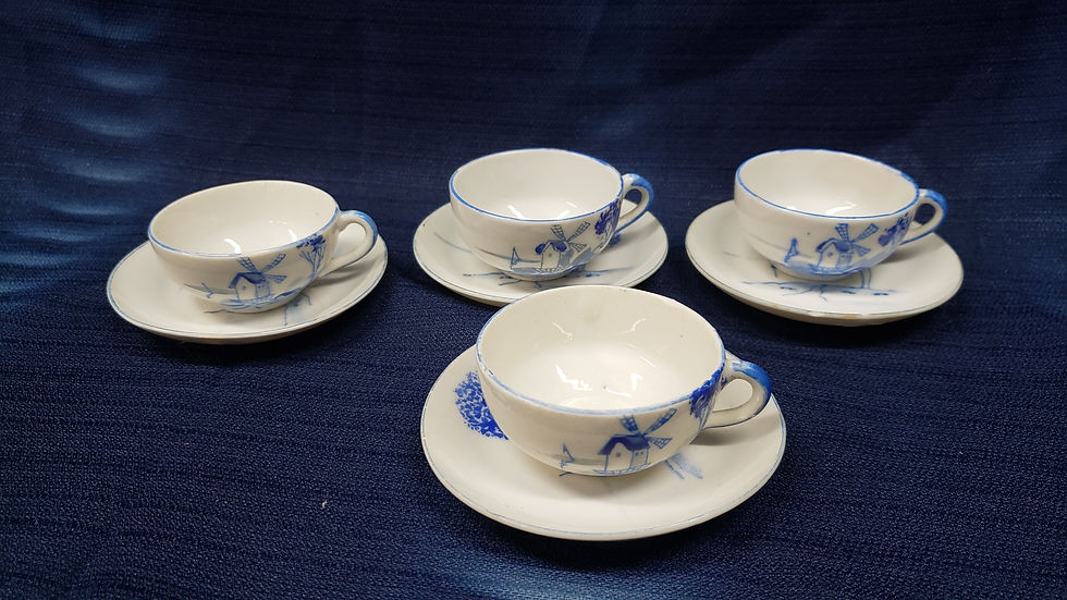 Thumbnail: 15 Piece Blue Windmill Miniature Tea Set and Dishes – Windmill Dishes