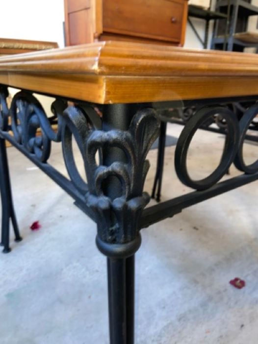 Thumbnail: Glass Top Wooden End Table