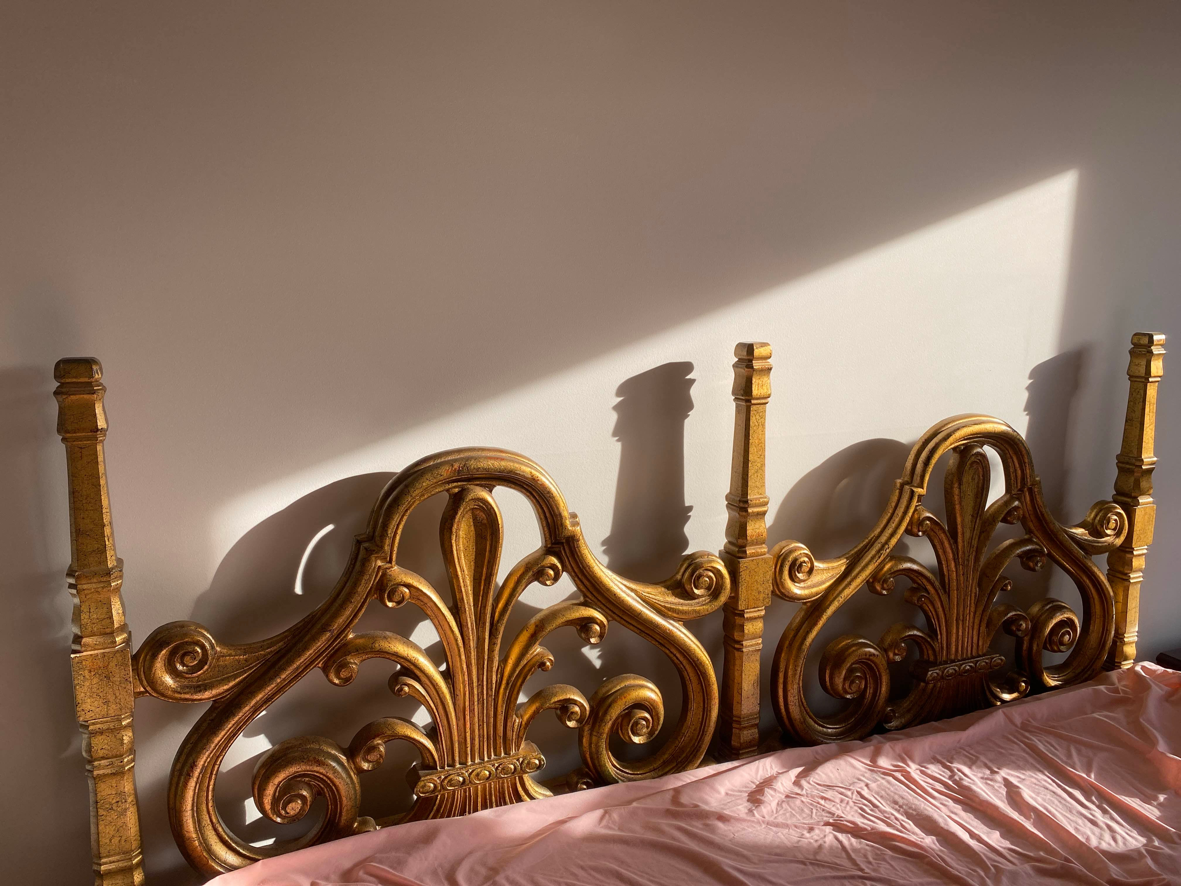 Rococo Style Ornate Golden Headboard