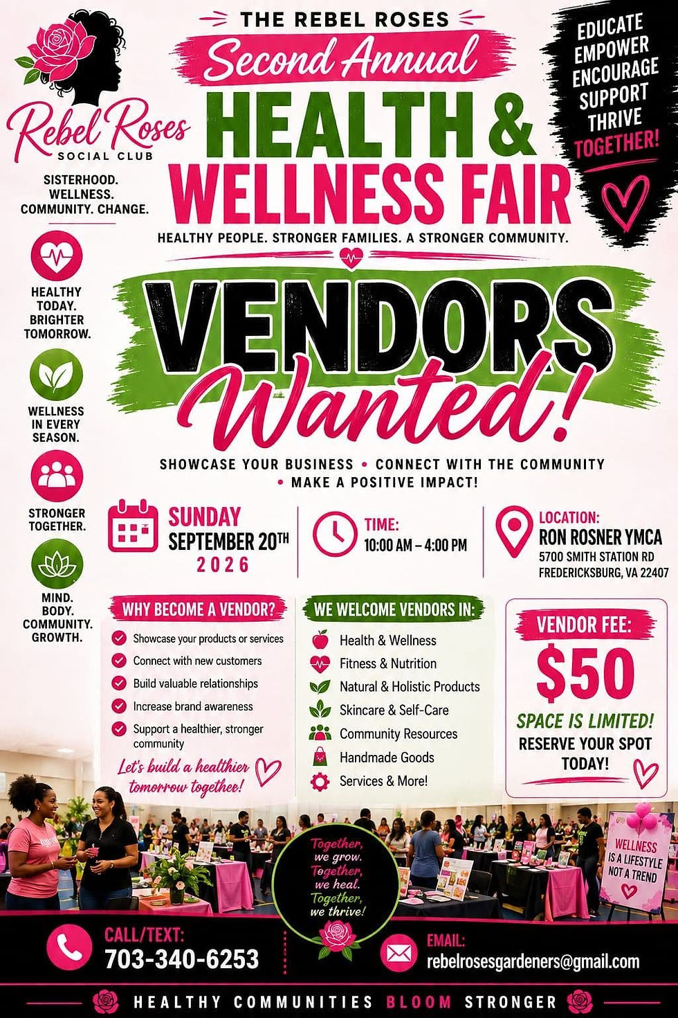 THE REBEL ROSES SECOND ANNUAL HEALTH & WELLNESS FAIR!