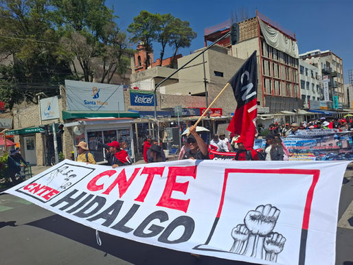 Día del Maestro: marchan CNTE Hidalgo y “El Mexe” en CDMX