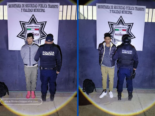 Capturan a dos sujetos con paquetes de drogas en Pachuca