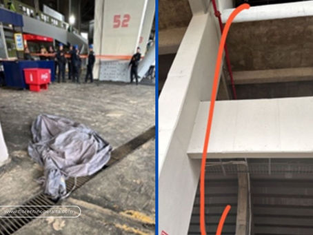 Joven cae desde la zona de palcos en la apertura del estadio Banorte