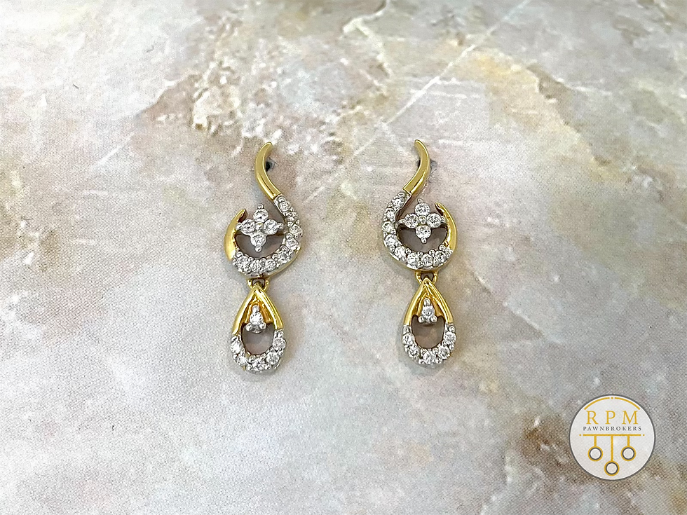 18ct Yellow Gold Diamond Articulated Drop Earrings