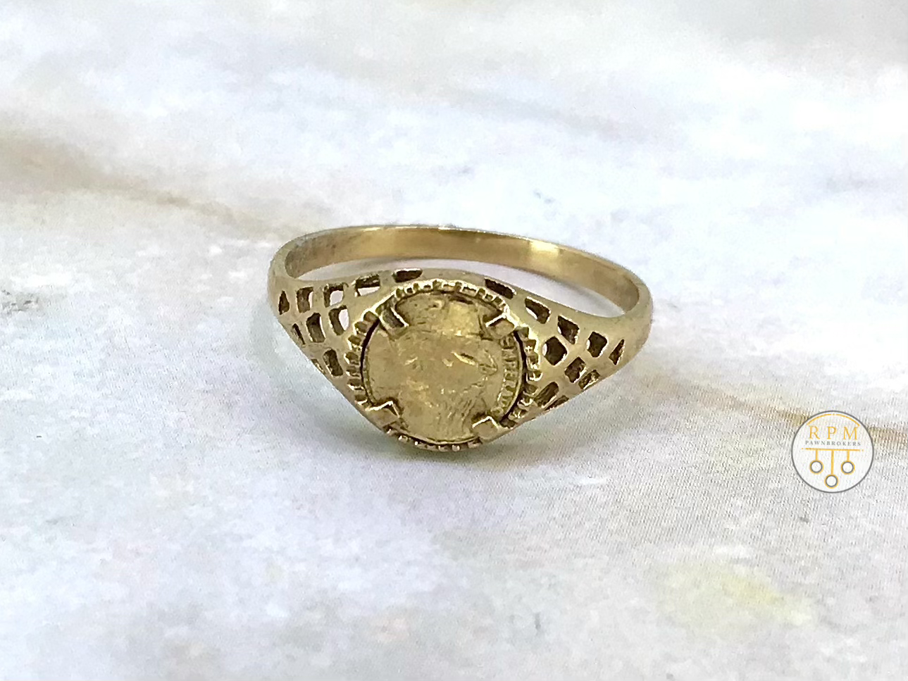 9ct Yellow Gold Mini Coin Ring