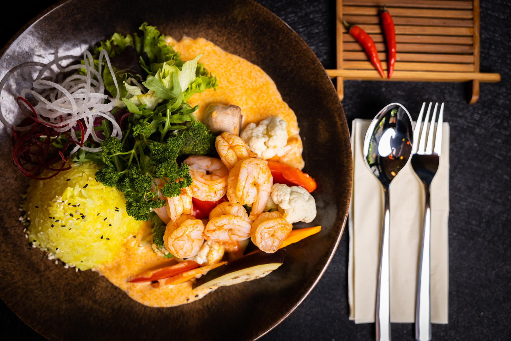 Arranged Food and Objects
