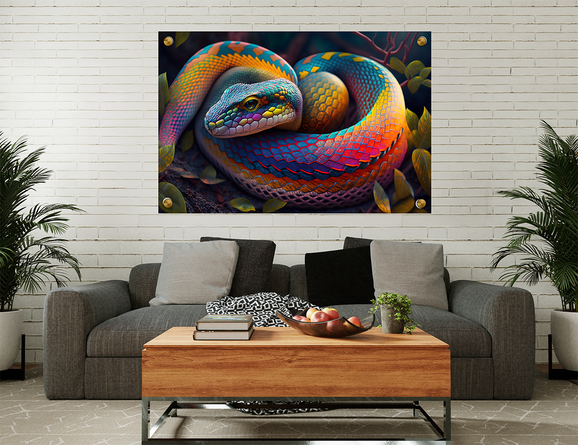 תמונת זכוכית נחש צבעוני