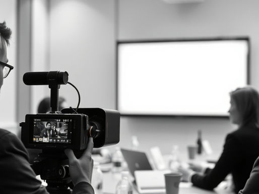 Image of video production in a corporate meeting room