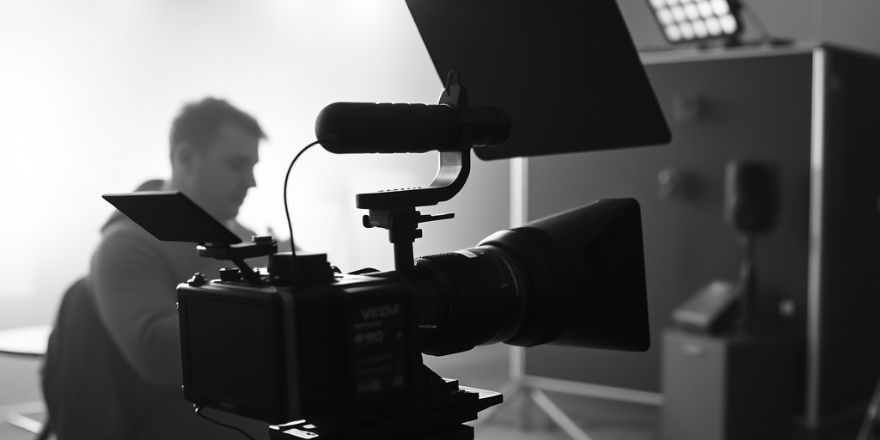 Video camera on set for a foundation video production