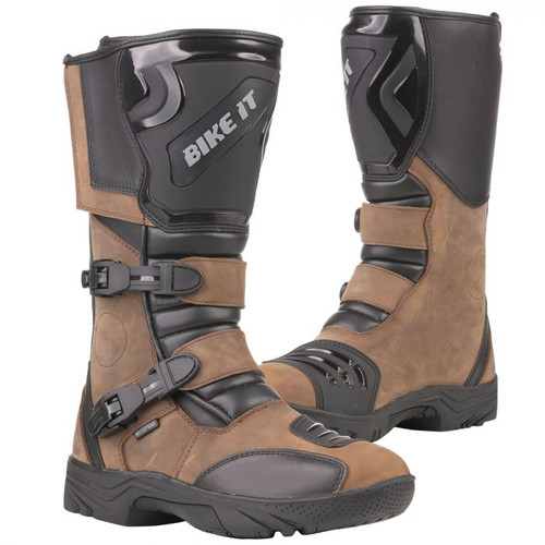 Bike It 'TripleBlack' Motorcycle Adventure Boots (Brown) Sprocket & Hubs