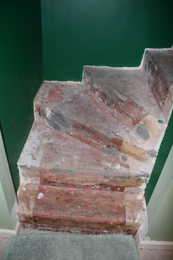 Work 159 Coved Marmoleum steps before