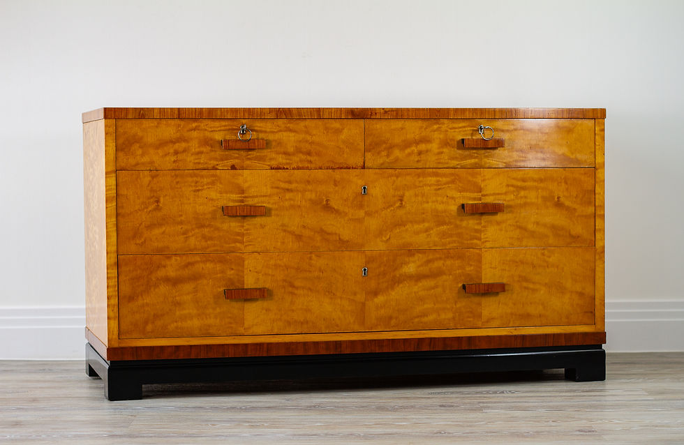 Thumbnail: Birds Eye Maple Art Deco Chest of Drawers 1930's