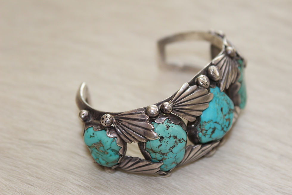 Thumbnail: 1950s Kingman Turquoise Bracelet by Dan Simplicio