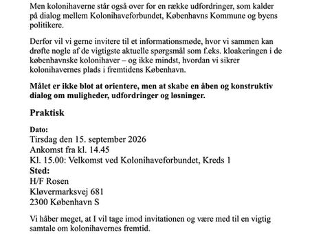 INVITATION TIL INFORMATIONSMØDE