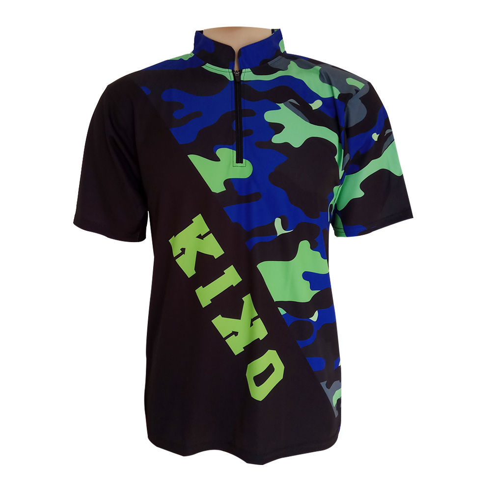 High quality new design 100% polyester fabric dye sublimation bowling polo shirt