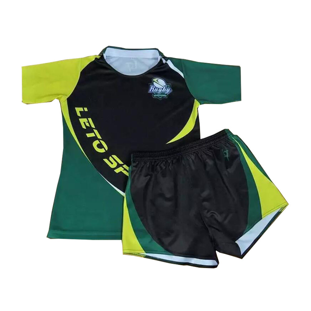 100% Polyester custom sublimated rugby jersey and shorts