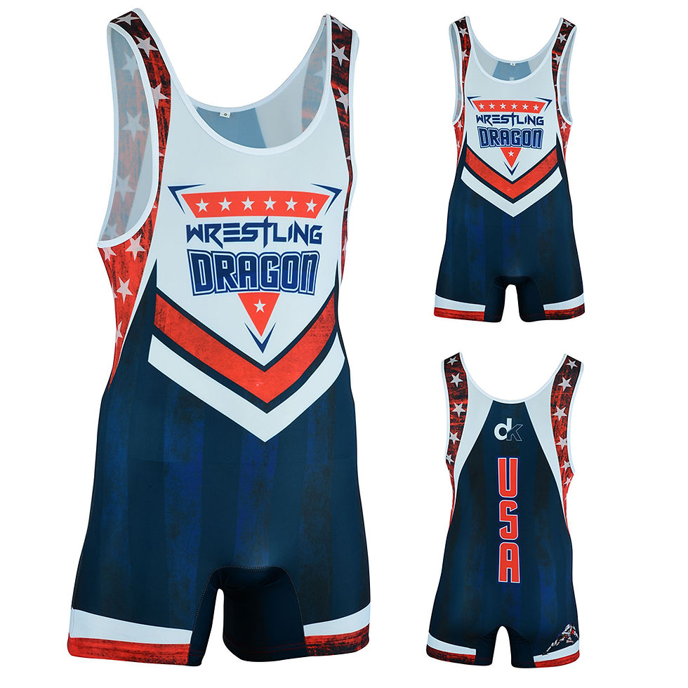 縮圖：Custom Made Logo Sportswear Weightlifting Youth Singlet Suit Wrestling Singlets