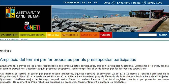 Ampliació del termini per fer propostes per als pressupostos participatius