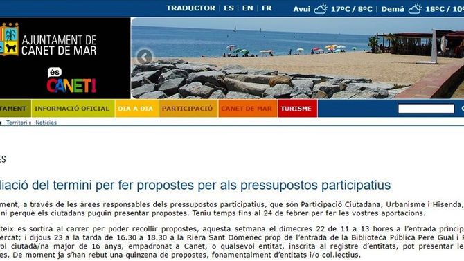 Ampliació del termini per fer propostes per als pressupostos participatius