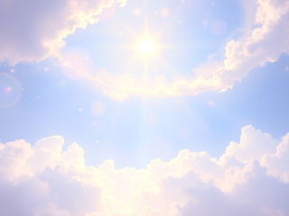 celestial sun and blue sky