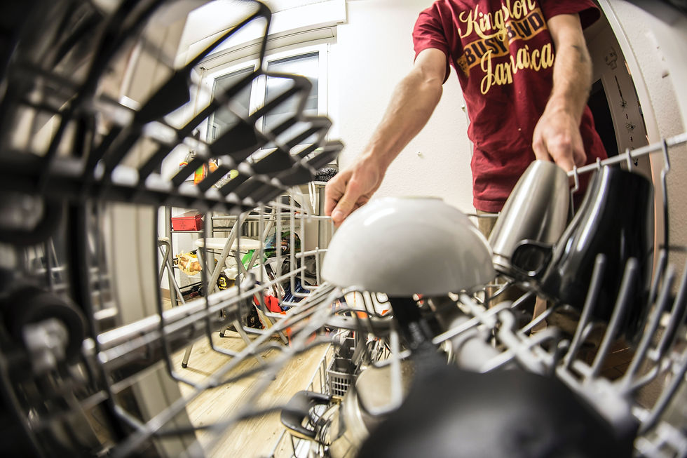 Loading the top rack of the dishwasher properly