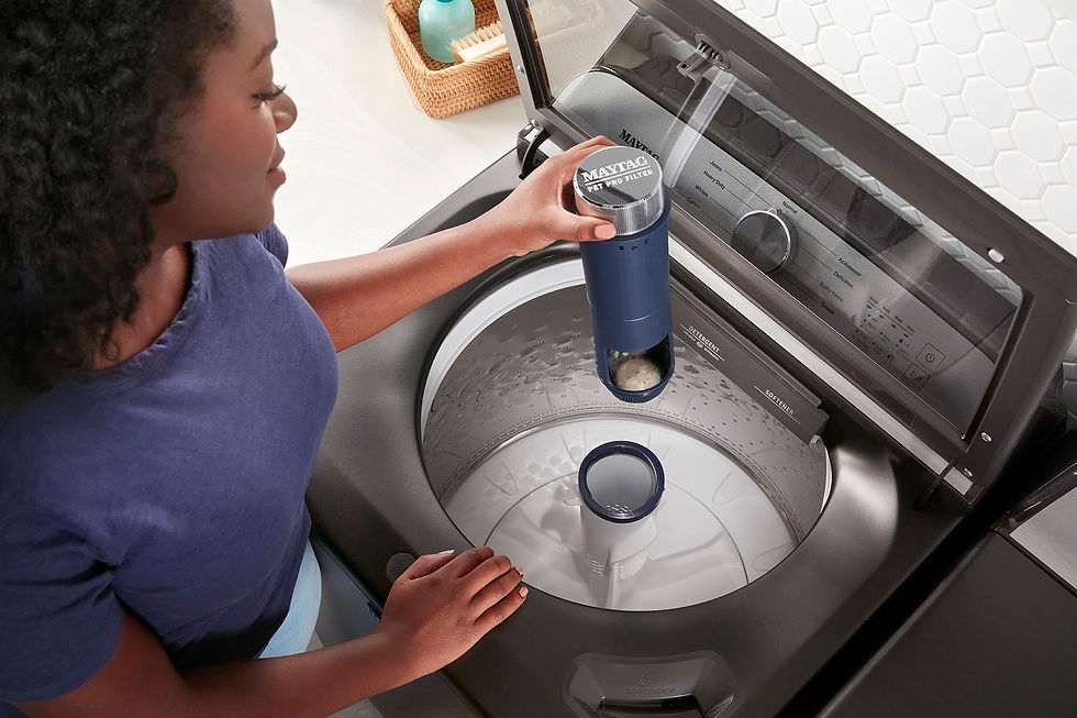 Maytag top load washing machine model MVW6500MBK with pet pro filter