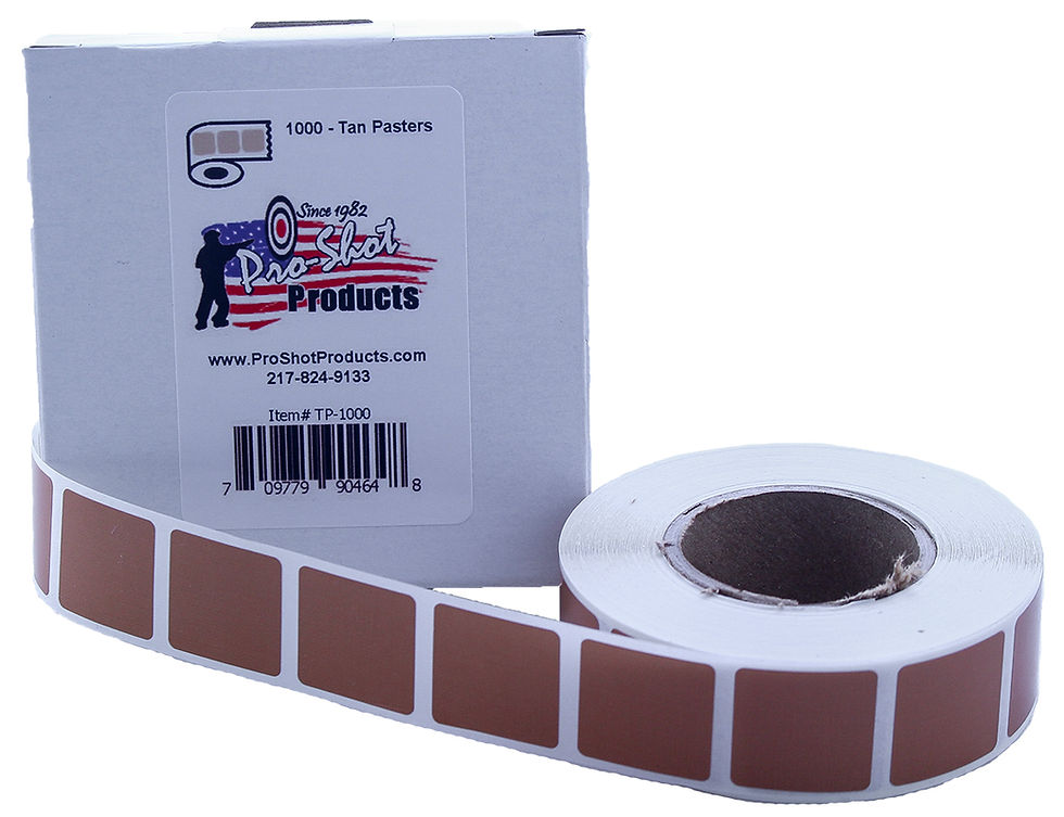 National Target 1" Square Self-Adhesive Target Pasters – Box Of 1000 – Black – USA Made
