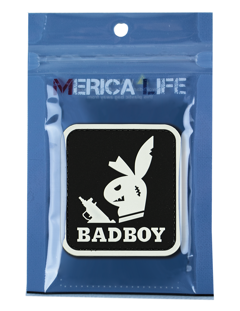 Thumbnail: Bad Boy with Gun Patch Grey
