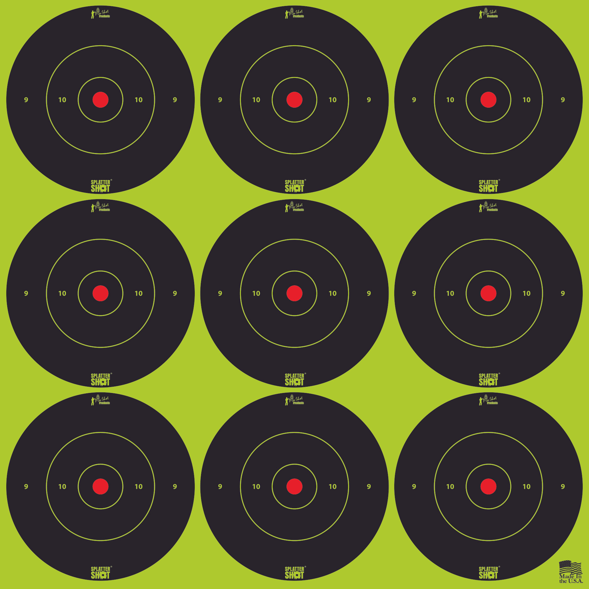 2" SplatterShot ® Green Bullseyes - Peel & Stick - 108 Qty.