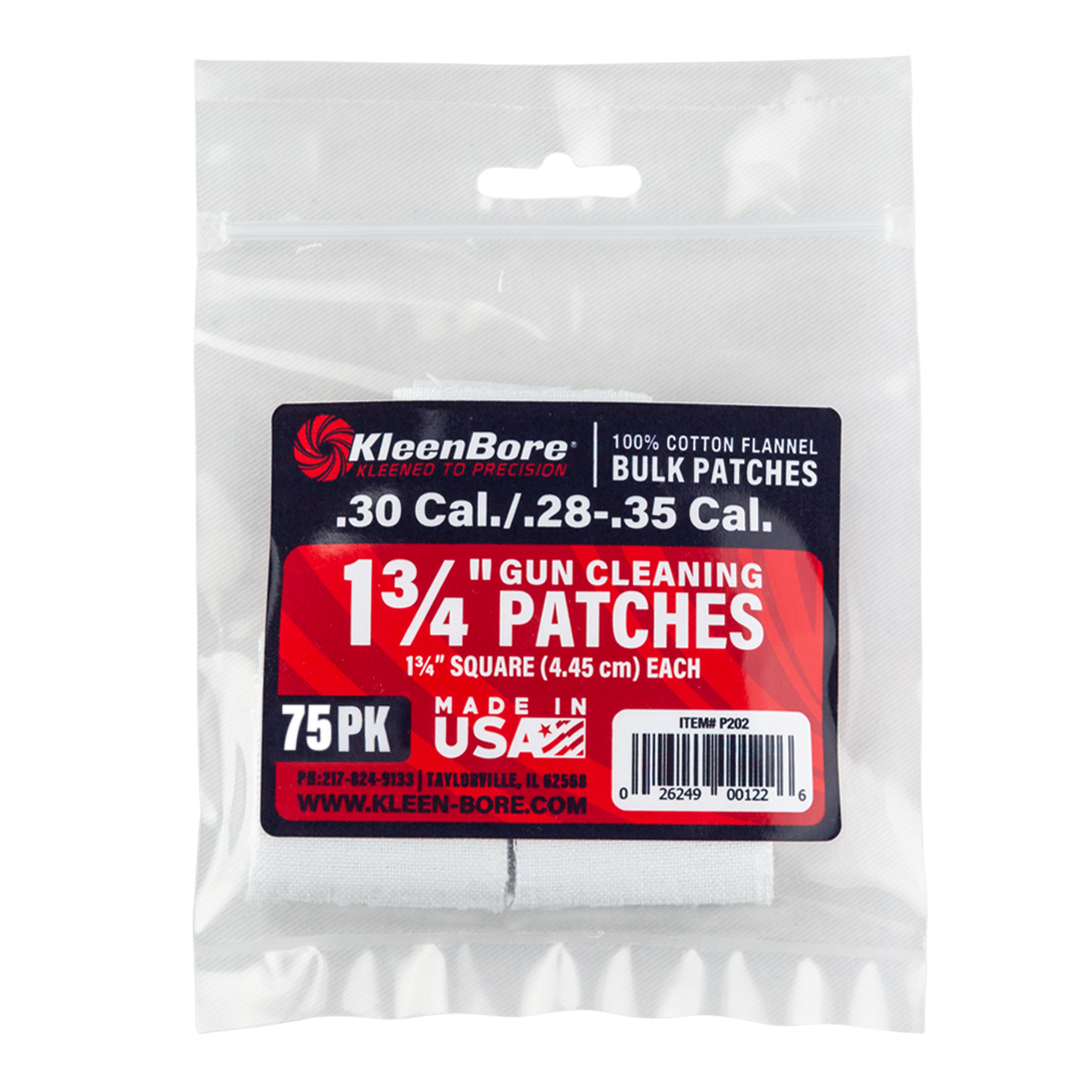 1 3/4″ Square (75PK) .28-.35 Cal. (.30 Cal.)