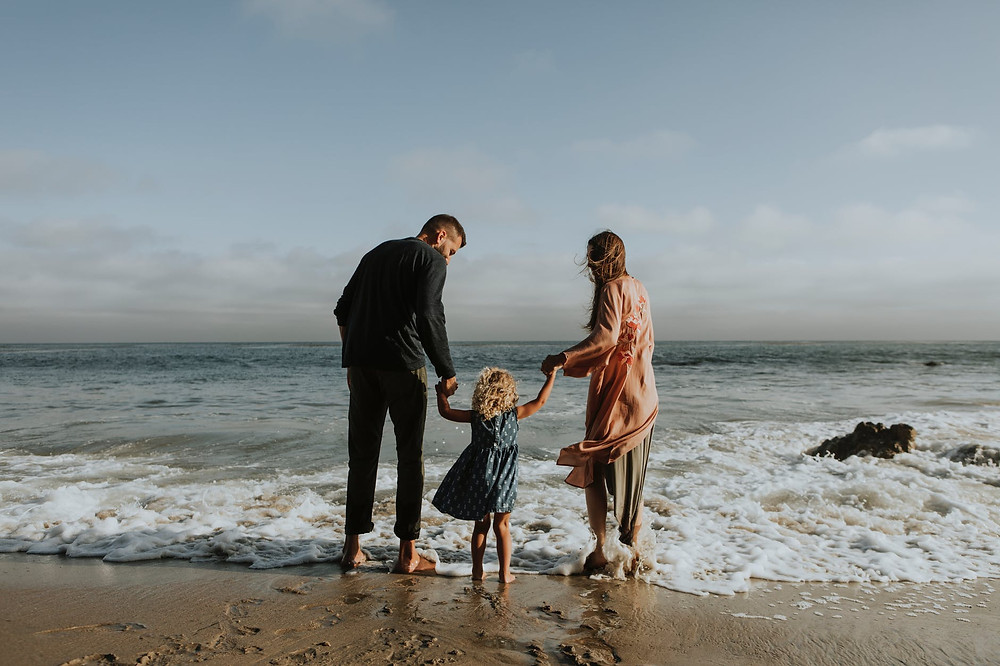 família na praia