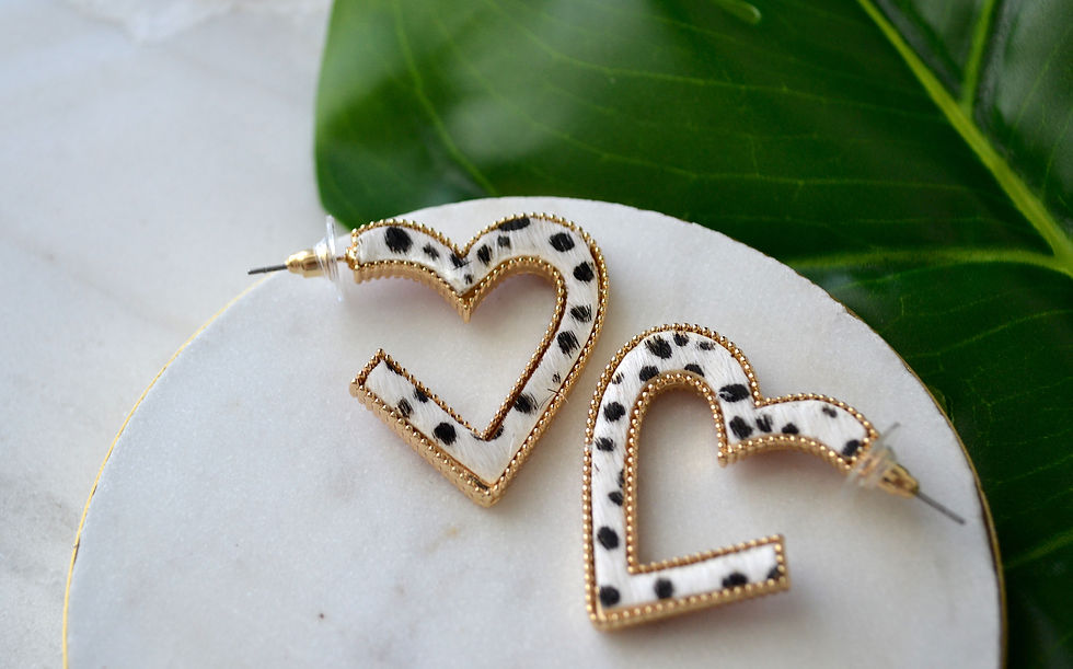 Thumbnail: Cheetah Heart Stud Earrings