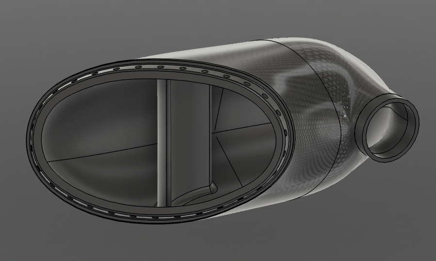 Flow splitter from side