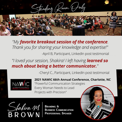 Shakira M. Brown is an Award-Winning Leadership Communication Expert and National Professional Speaker