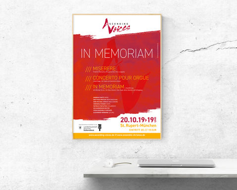 Konzertplakat des Projektchors „Ascending Voices“ aus München.