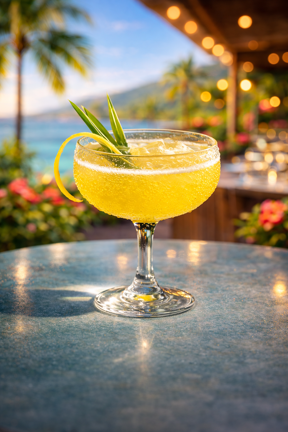 Bright and aromatic, the Lemongrass Shack delivers a citrusy punch with herbal depth. This vibrant yellow cocktail captures the essence of island botanicals and pairs beautifully with fresh seafood and sunset dining.