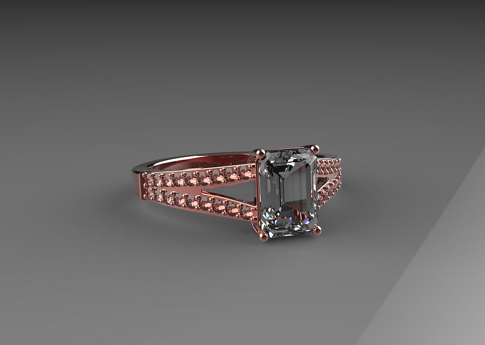 Thumbnail: Six Carat Collection - A Six Carat Emerald Diamond with Split Shank/Diamonds