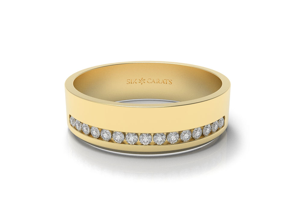 Thumbnail: Embedded Diamond Band Wedding Ring