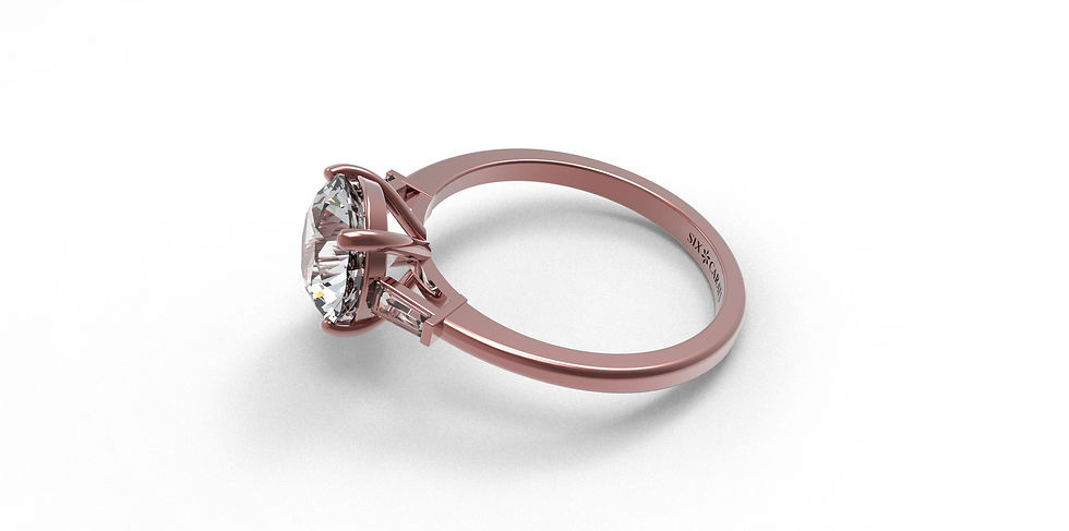 Thumbnail: The Lilly - Round Brilliant Cut Diamond with side Diamonds