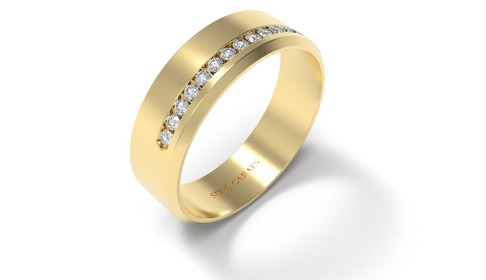 Thumbnail: Embedded Diamond Band Wedding Ring