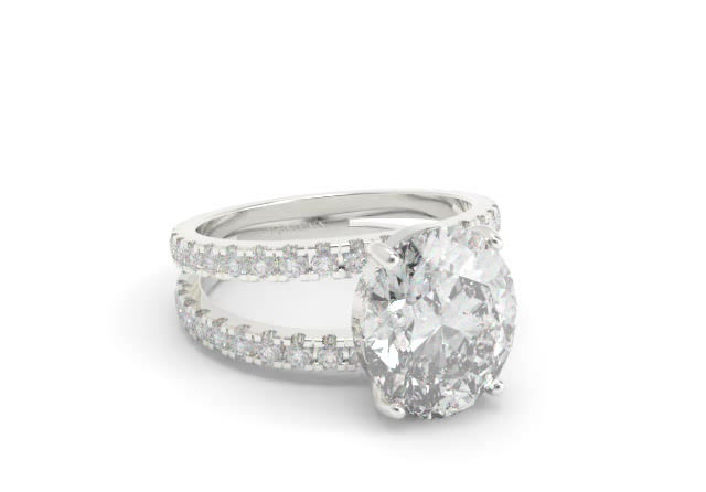 Thumbnail: The Sorry Not Sorry Ring  - White Oval & Round diamond