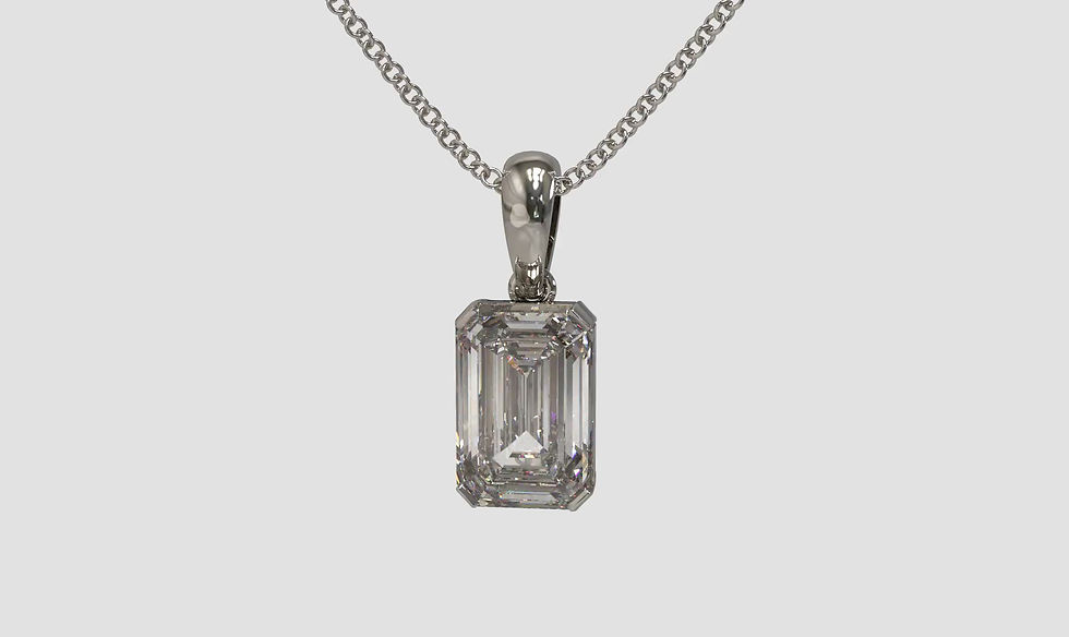 Thumbnail: Emerald Cut Diamond Pendant