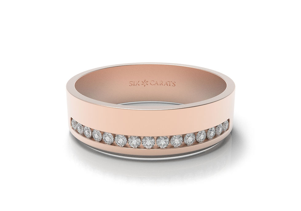 Thumbnail: Embedded Diamond Band Wedding Ring