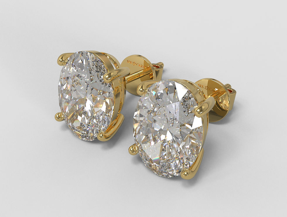 Thumbnail: Oval Cut Diamond Earrings