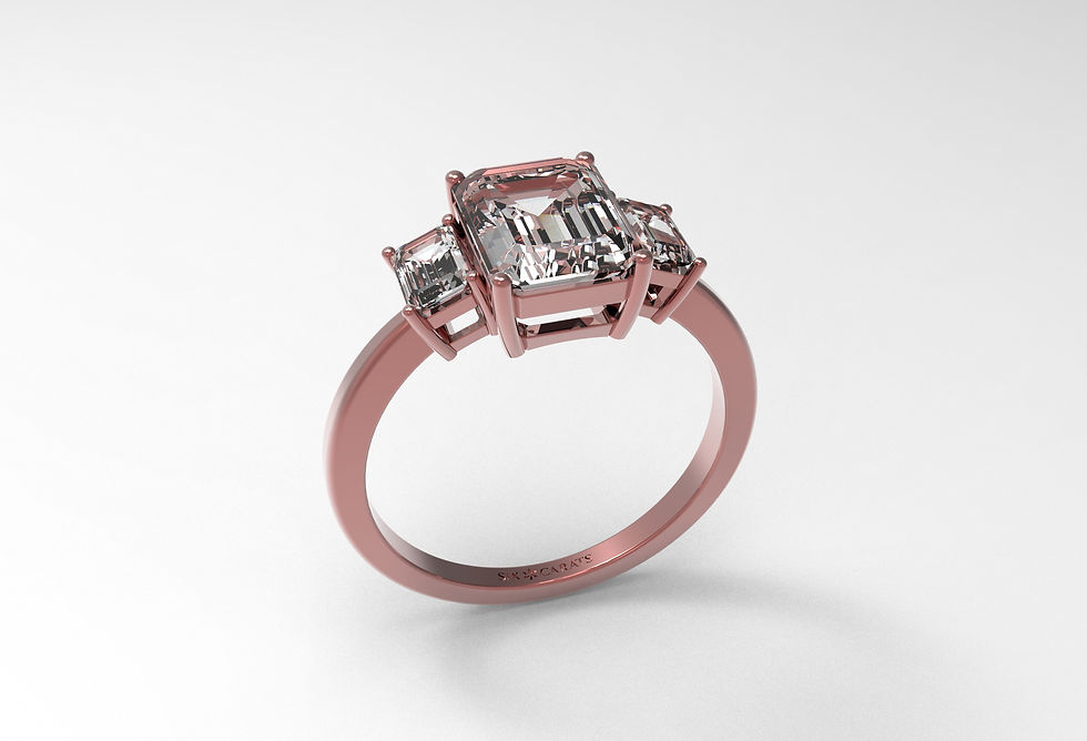 Thumbnail: The Indie - Trilogy Emerald Diamond Ring