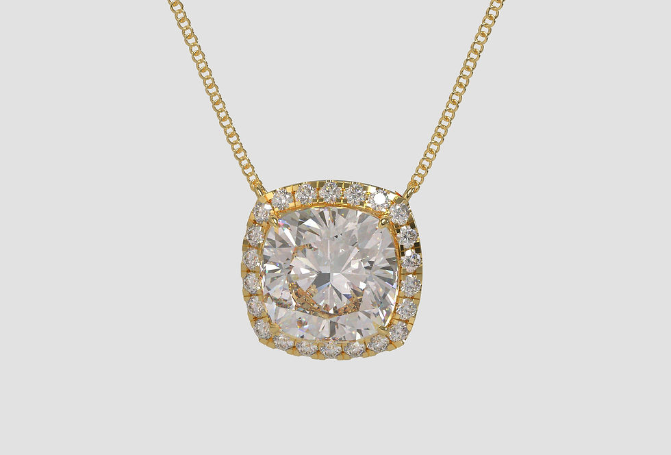 Thumbnail: Cushion Diamond Halo Pendant