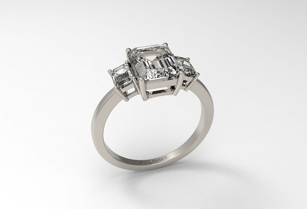 Thumbnail: The Indie - Trilogy Emerald Diamond Ring