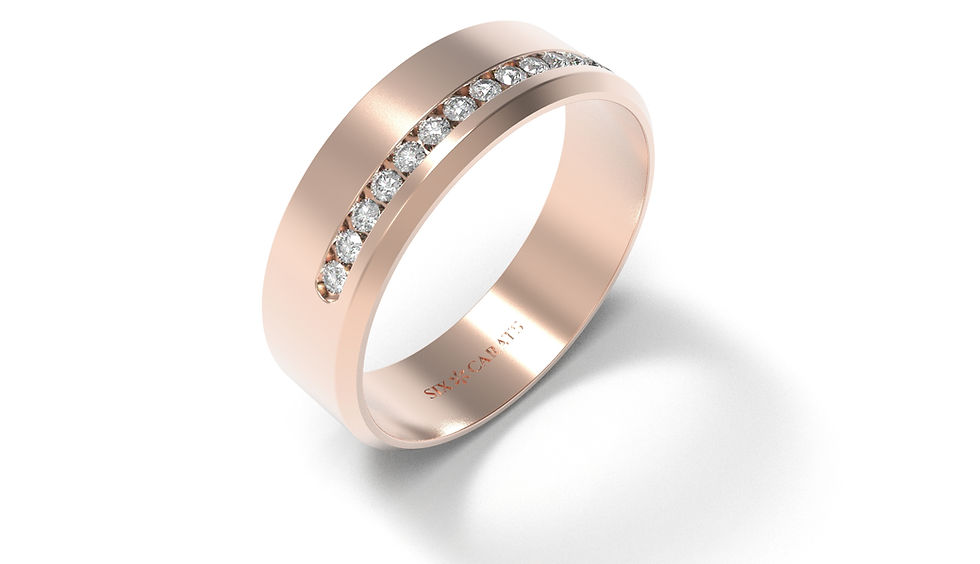 Thumbnail: Embedded Diamond Band Wedding Ring